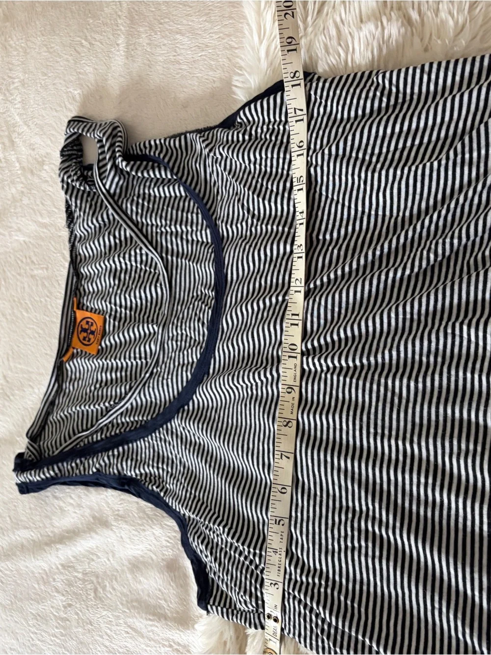 Striped Navy and White Tank Top tory burch xl